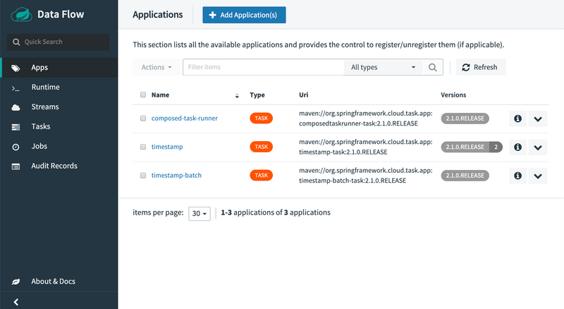 Registering Task Applications with multiple Versions Registering Task Applications with multiple Versions